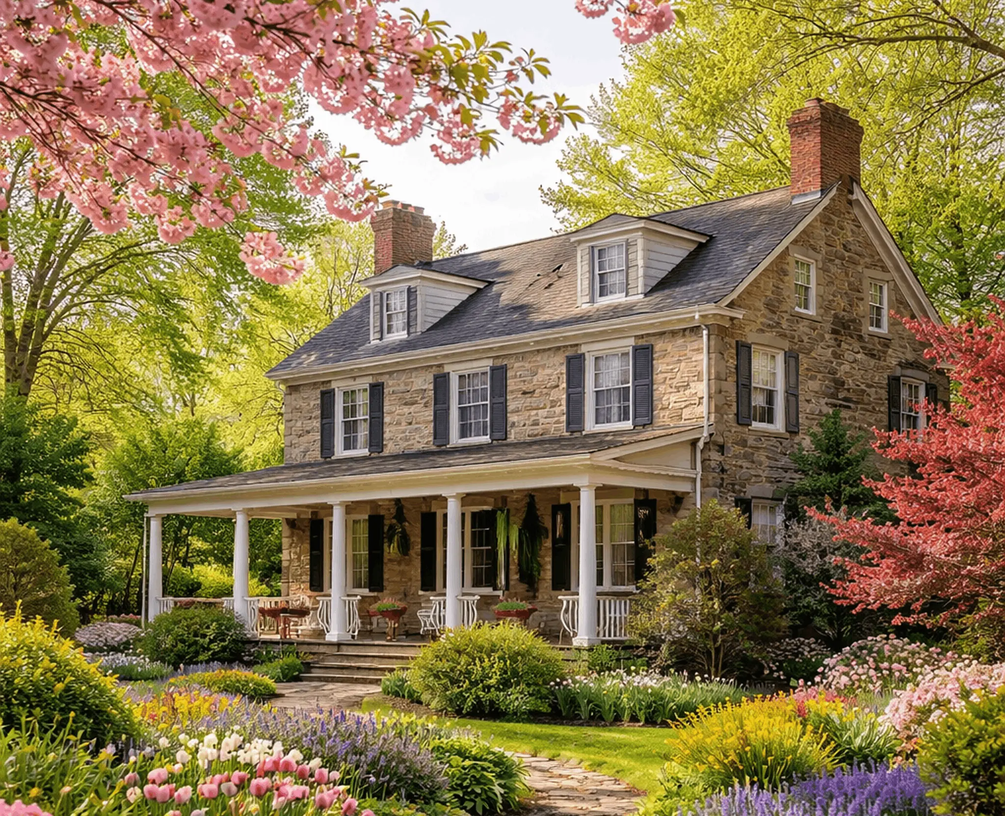 Charming colonial home with blooming garden 1 (1)