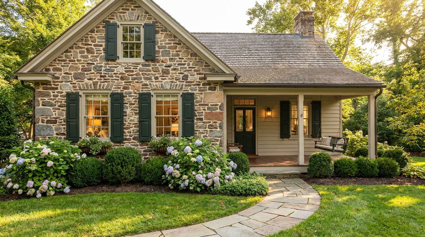 Charming turnkey New Hope cottage with a tidy front garden